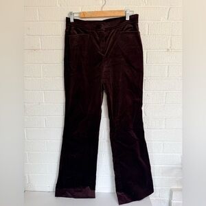 Escada Chocolate Brown Velvet Pants Flare Size EU36